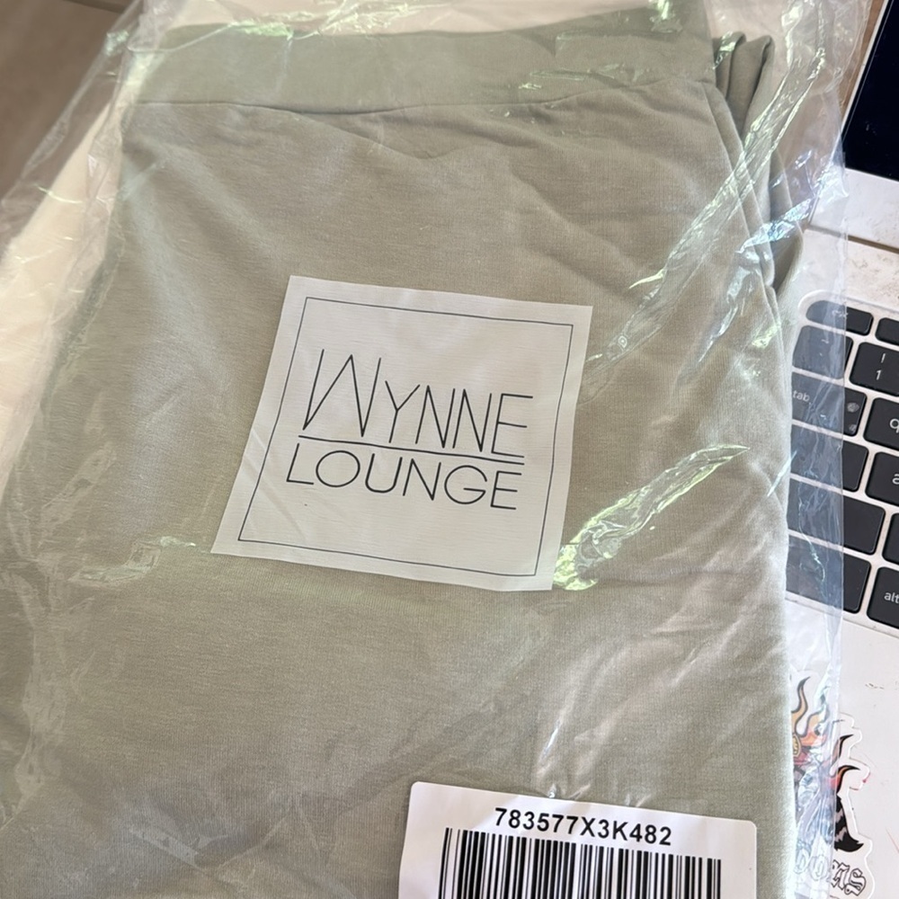 Wynne Lounge Pale Sage Green Jersey Knit Pull On Jogger M - Picture 2 of 2